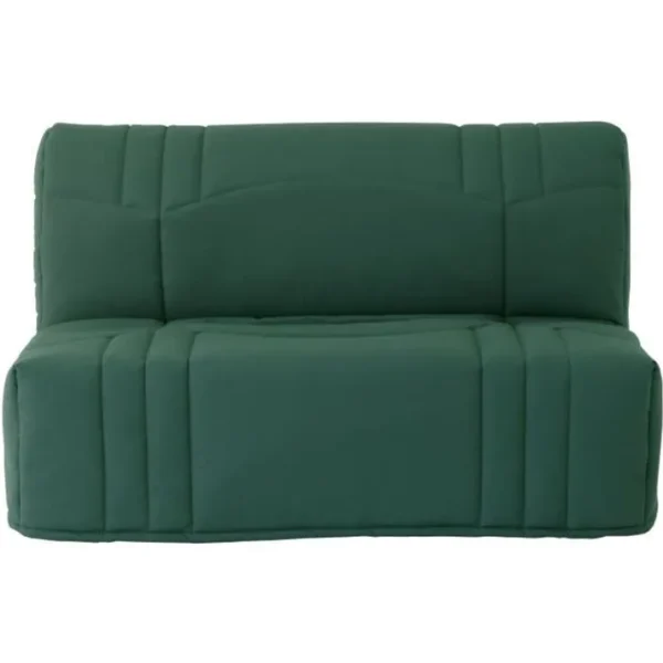 Banquette BZ Dream - Tissu 100% Coton Vert Forêt - Couchage 140x190 Cm - Confort Moelleux