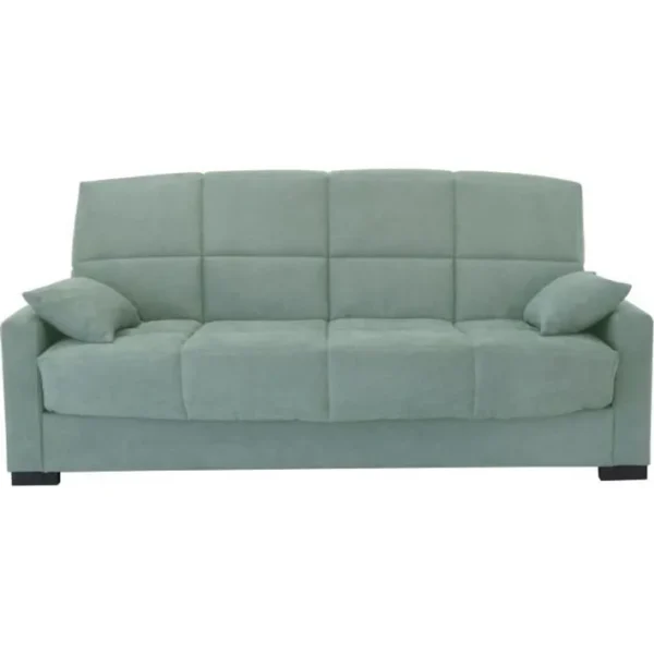 Clic Clac 3 Places Megan 14 Tissu Vert - Avec Accoudoirs Couchage 130x190 Cm L223 X P96 X H103 Cm