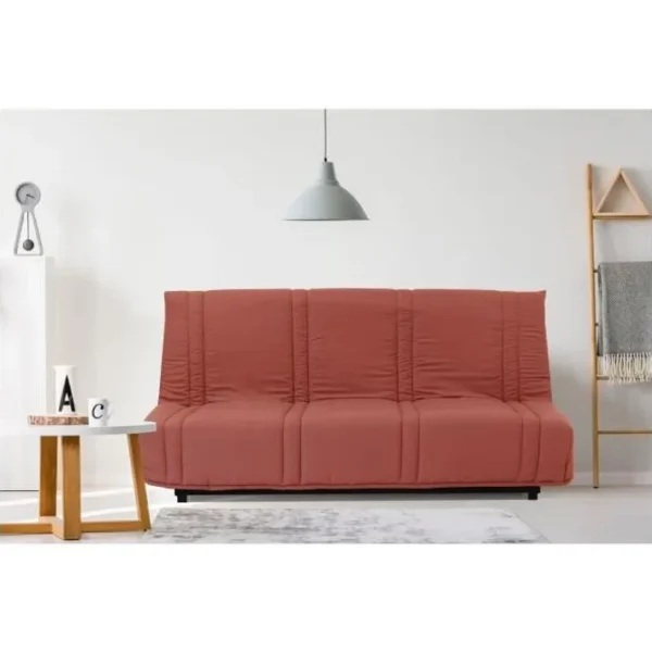 Banquette Clic-clac 3 Places - Terracotta 100% Coton - L 193 X P 92 Cm - Lena