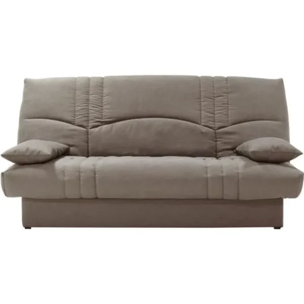 Clic Clac 3 Places Thelma Tissu Soro Taupe Couchage 125x190 Cm L190 X P92 X H96 Cm