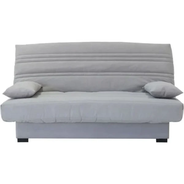 Banquette Clic Clac 3 Places - Matelas 17 Cm - Tissu Gris Clair - L199 X P96 X H103 Cm - Chloe