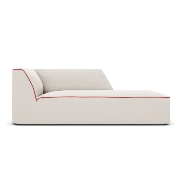 Méridienne Droite ruby, 1 Place, Beige, Rouge, Tissu Structurel