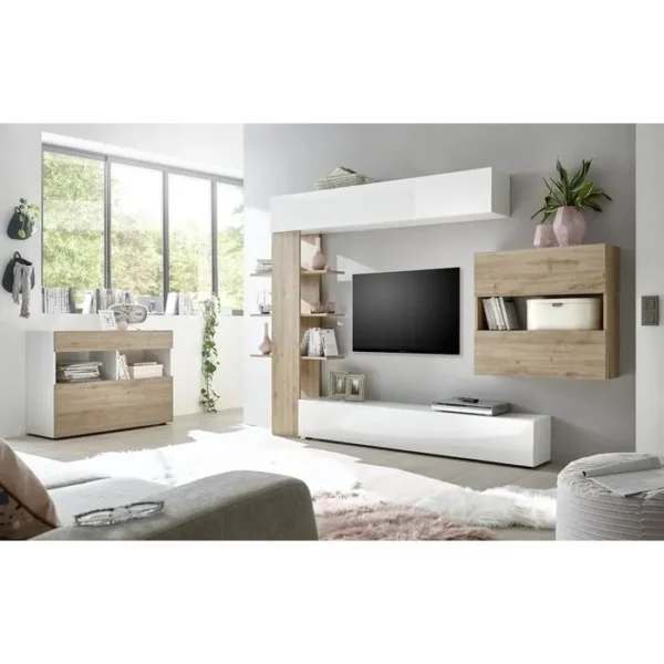 AZURA HOME DESIGN Ensemble Meuble TV Celia Chêne 295 Cm