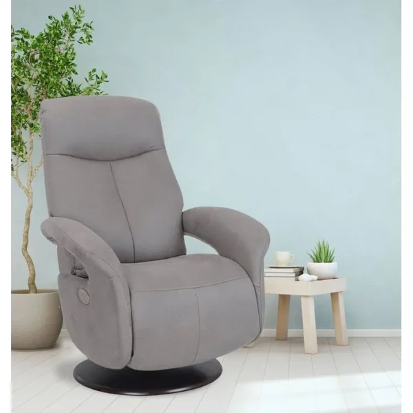 Fauteuil De Relaxation Électrique - Tolma - Tissu Microfibre Gris