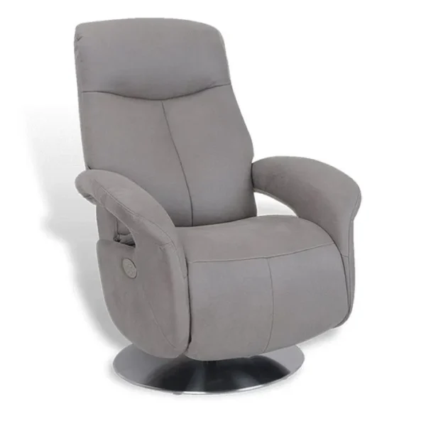 Fauteuil De Relaxation Électrique - Tolma - Tissu Microfibre Gris