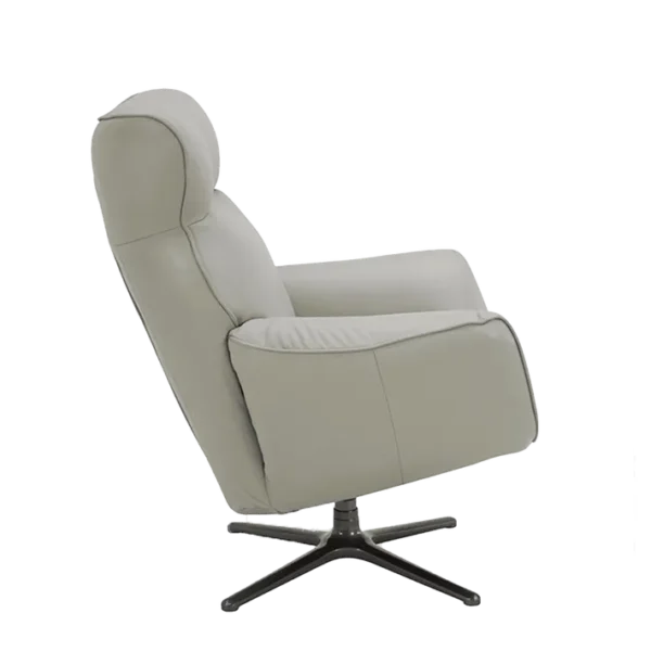 Fauteuil De Relaxation Design En Cuir Gris