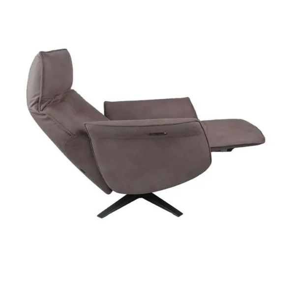 Fauteuil De Relaxation Design Electrique 2 Moteurs - Saturne - Microfibre Marron