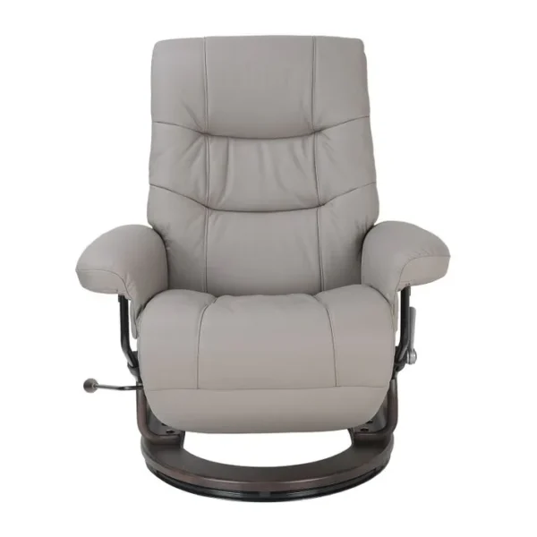 Fauteuil De Relaxation Design - Max - Cuir Gris Tourterelle