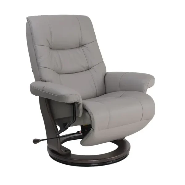 Fauteuil De Relaxation Design - Max - Cuir Gris Tourterelle