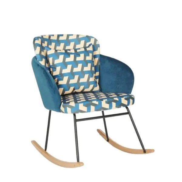 Chaise à Bascule Scandinave Fauteuil En Velours Moderne Élégant Aura