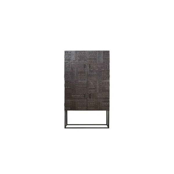 Bahut Bois, Fer Marron 90x40x176cm - Bois-fer