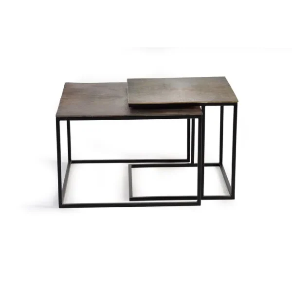 2 Tables Gigognes - Métal - Onze Et Fer 41x62x62