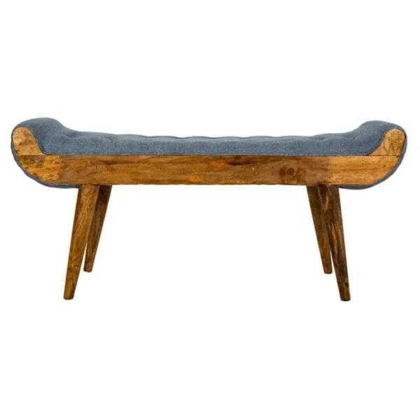 Banc En Cuir Bleu 125x51x38h