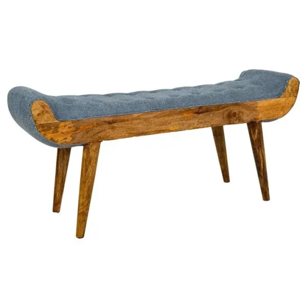 Banc En Cuir Bleu 125x51x38h