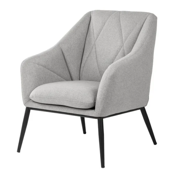 Valma - Fauteuil Gris Clair Avec Design Géométrique