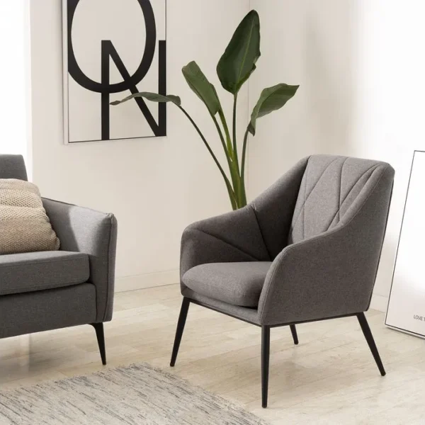 Valma - Fauteuil Gris Foncé Avec Design Géométrique