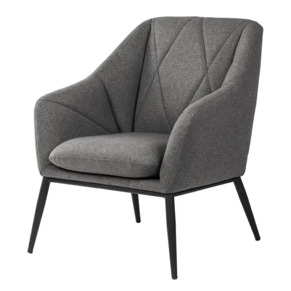 Valma - Fauteuil Gris Foncé Avec Design Géométrique