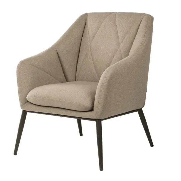 Valma - Fauteuil Beige À Motifs Géométriques