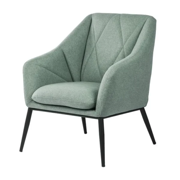 Valma - Fauteuil Tapissé Menthe À Motifs Géométriques