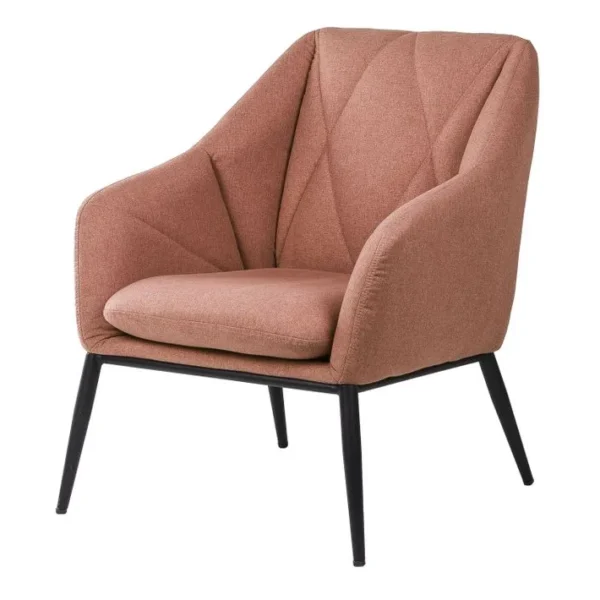 Valma - Fauteuil Tapissé Rose À Motifs Géométriques