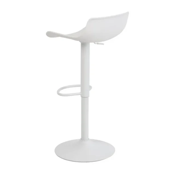 Daiwik - Tabouret Blanc, Assise En Polypropylène Et Pieds En Métal