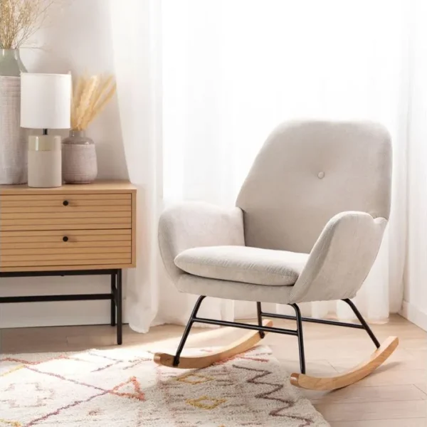 Fauteuil Dallaitement En Rembourrage En Microvelours Beige 67x88cm