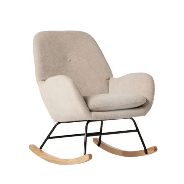 Fauteuil Dallaitement En Rembourrage En Microvelours Beige 67x88cm