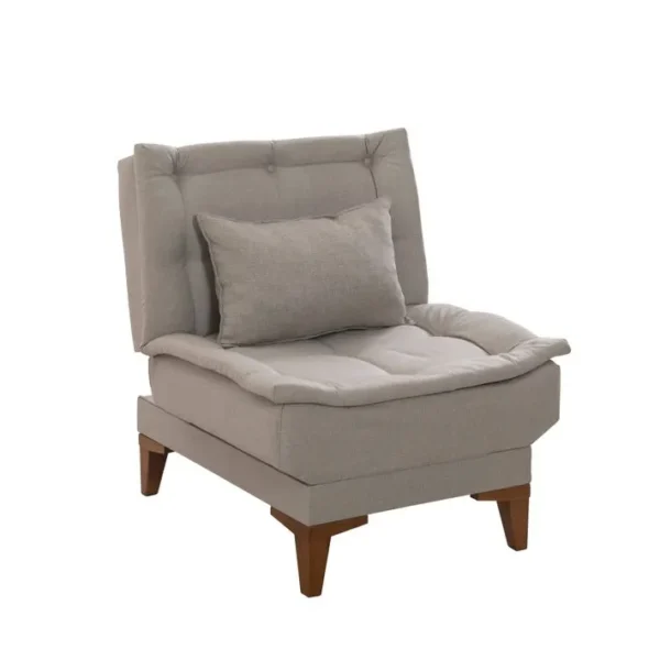 Chaise / Fauteuil Convertible Lefkadao Tissu Blanc Crème