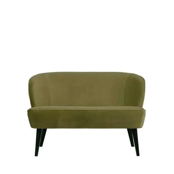 Sara - Banquette 2 Places Velours - Couleur - Vert Olive