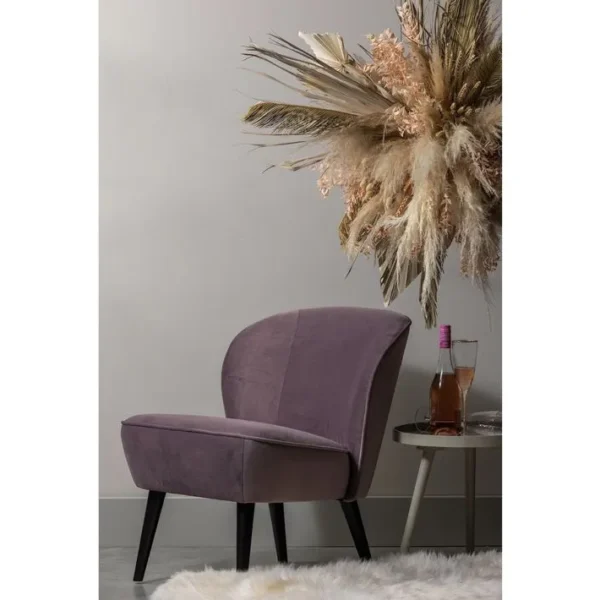 Sara - Fauteuil Velours Lila