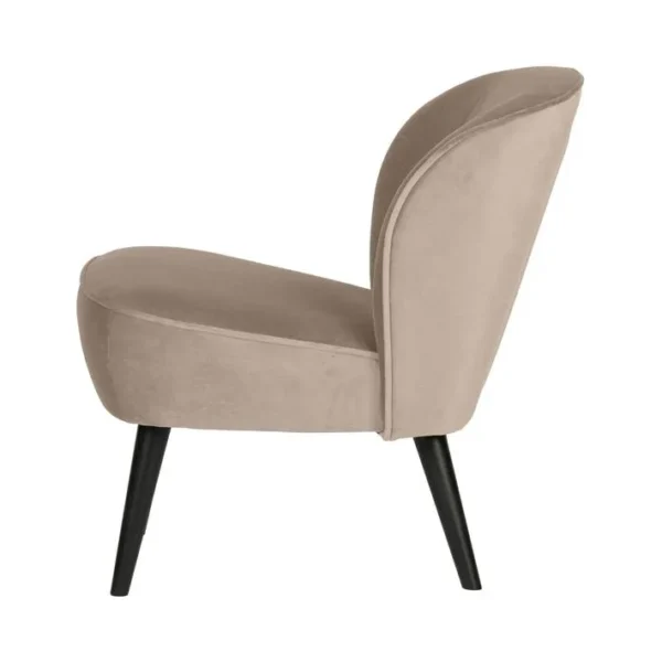 Sara - Fauteuil Cocktail En Velours - Couleur - Beige