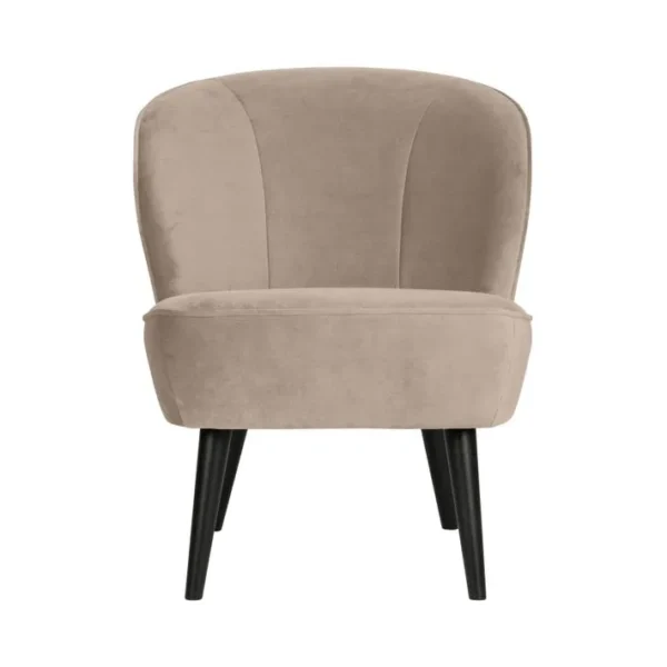 Sara - Fauteuil Cocktail En Velours - Couleur - Beige