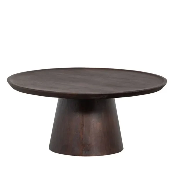 Coffee à Gogo - Table Dappoint Ronde En Bois Ø90cm - Couleur - Bois Foncé