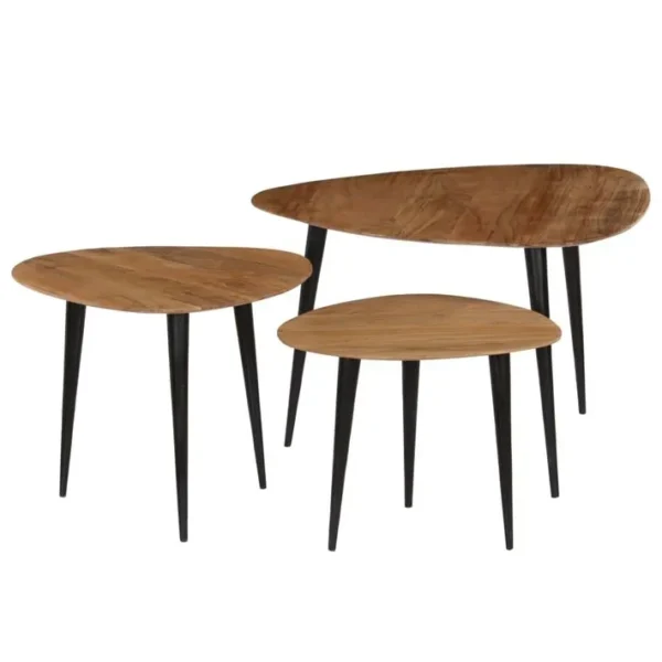 Tables Basses 3 PCs Bois Dacacia Massif