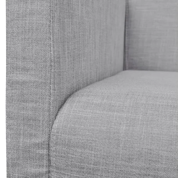 Banc Avec Coussin Rembourré Tissu Hévéa Gris Clair