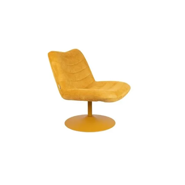 Bubba - Fauteuil Lounge En Velours Jaune