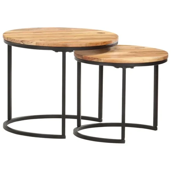 Tables Gigognes 2 PCs Bois Dacacia Massif