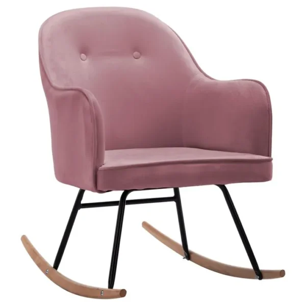 Chaise À Bascule Rose Velours