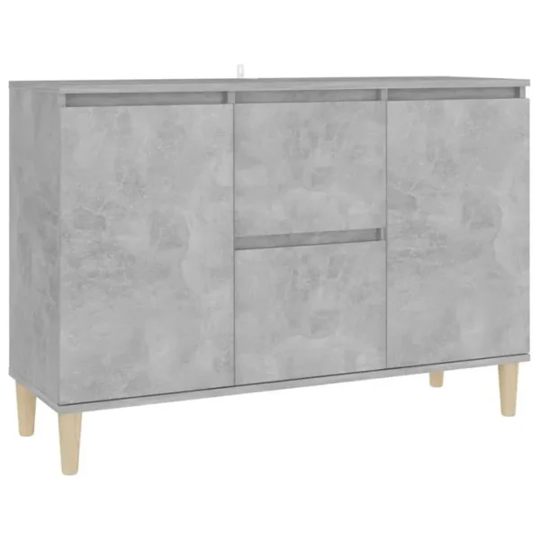 Vidaxl Buffet Avec Tiroirs Gris Béton 103,5x35x70 Cm Aggloméré Armoire Latérale Meuble De Rangement