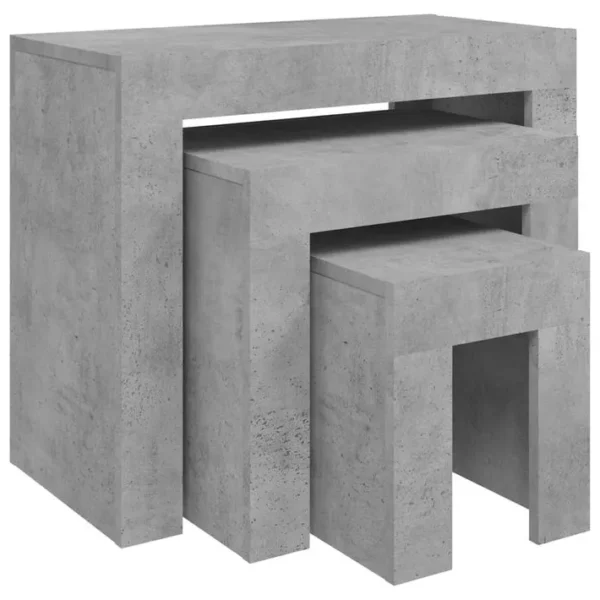 Tables Basses Gigognes 3 PCs Gris Béton Aggloméré