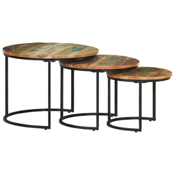 Tables Gigognes 3 PCs Bois De Récupération Massif