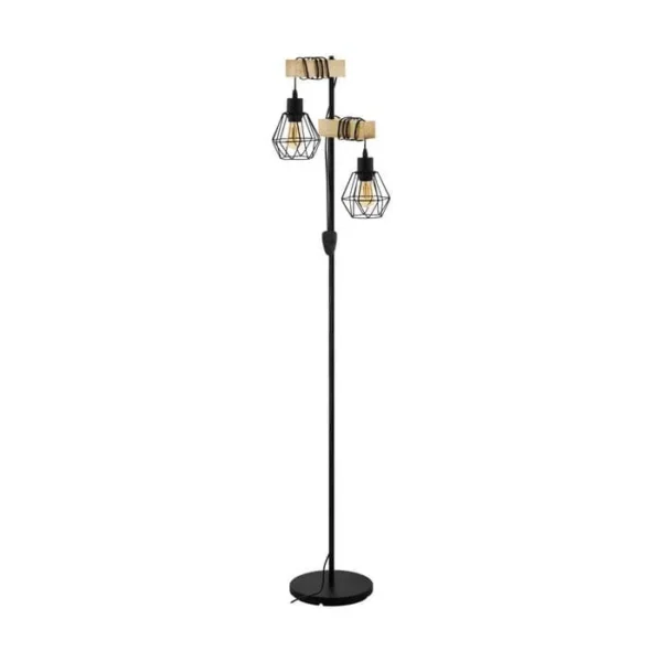 Lampadaire 2 Lumières TOWNSHEND5 Noir & marron