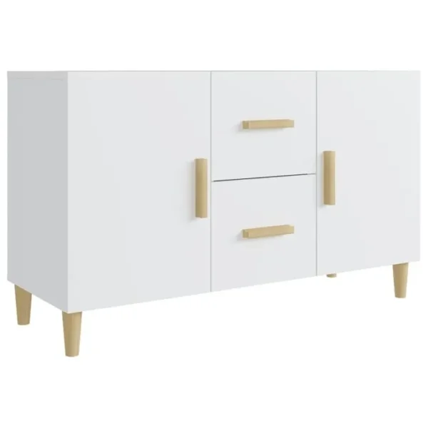 Buffet - Bahut - Meuble De Rangement Blanc 100x36x60 Cm Bois Dingénierie