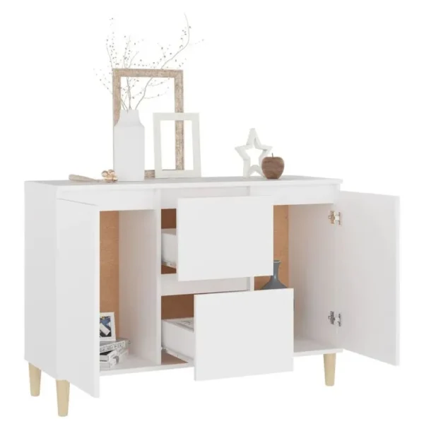 Buffet - Bahut - Meuble De Rangement Blanc 101x35x70 Cm Bois Dingénierie