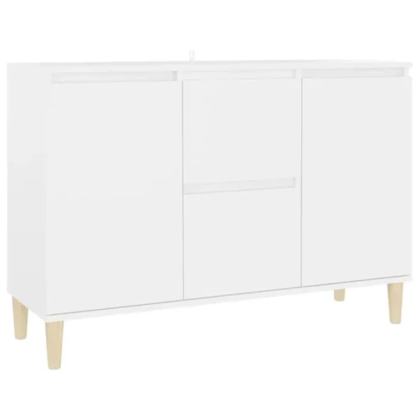 Buffet - Bahut - Meuble De Rangement Blanc 101x35x70 Cm Bois Dingénierie