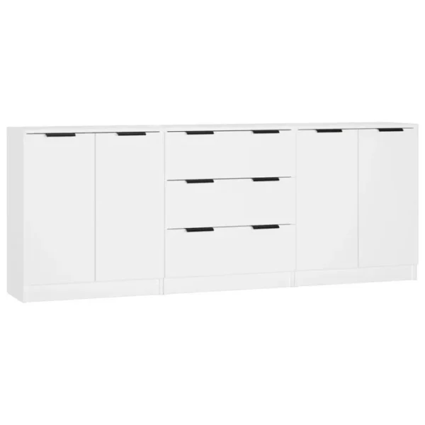 3 Pièces Buffets - Bahut - Meuble De Rangement Blanc Bois Dingénierie