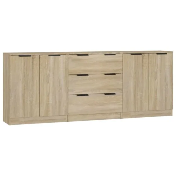 3 Pièces Buffets - Bahut - Meuble De Rangement Chêne Sonoma Bois Dingénierie