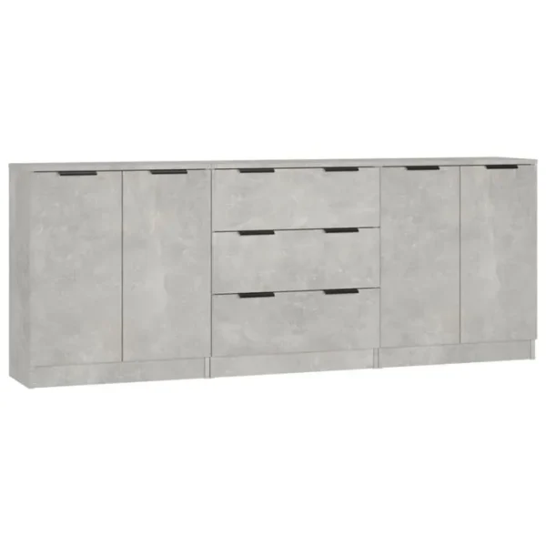 3 Pièces Buffets - Bahut - Meuble De Rangement Gris Béton Bois Dingénierie