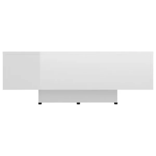 BONNE VIE Table Basse, Table De Salon Blanc Brillant 85x55x31 Cm Bois D'ingénierie