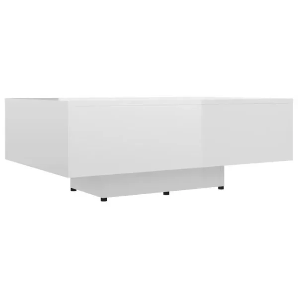 BONNE VIE Table Basse, Table De Salon Blanc Brillant 85x55x31 Cm Bois D'ingénierie